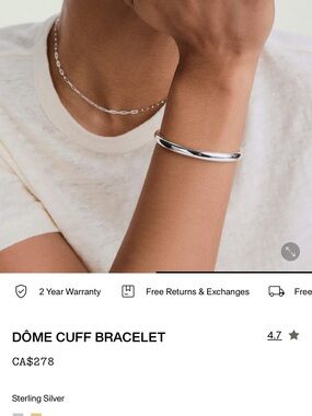 Mejuri Sterling Silver Polished Cuff